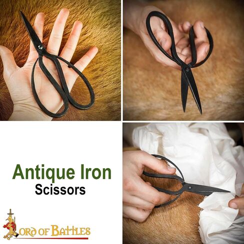 Lord Of Battles Iron Scissors Hand-Forged Iron Thread Snips/Sheers Fully Functional Medieval Accessory Rustic Natural Finish (Classic hand forged scissors) in Saudi Arabia