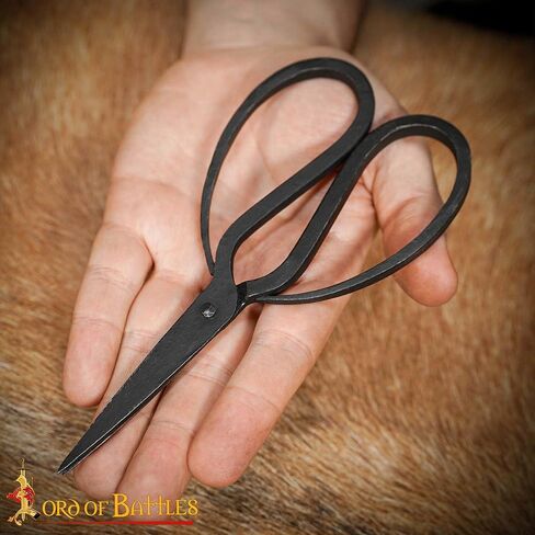 Lord Of Battles Iron Scissors Hand-Forged Iron Thread Snips/Sheers Fully Functional Medieval Accessory Rustic Natural Finish (Classic hand forged scissors) in Saudi Arabia