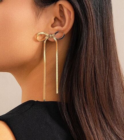 Chunky Dangle Earrings Gold Geometric Earrings for Women Knot Statement Earring Long Link Earrings in Saudi Arabia