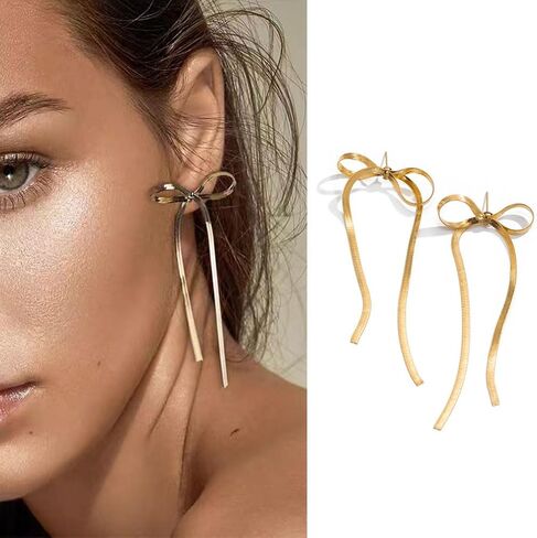 Chunky Dangle Earrings Gold Geometric Earrings for Women Knot Statement Earring Long Link Earrings in Saudi Arabia