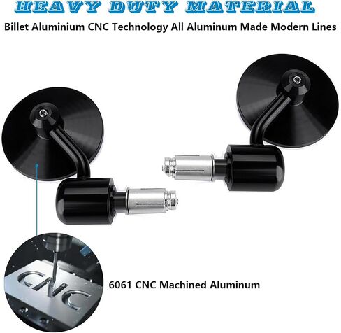 Motorcycle Mirrors - Bar End Mirrors，4.1 Inch Motorcycle Mirrors，Bisherder Universal Handlebar Rear View Mirrors Compatible With Most Honda Grom, Yamaha, Kawasaki, Ducati, Suzuki And More in Saudi Arabia