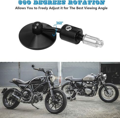 Motorcycle Mirrors - Bar End Mirrors，4.1 Inch Motorcycle Mirrors，Bisherder Universal Handlebar Rear View Mirrors Compatible With Most Honda Grom, Yamaha, Kawasaki, Ducati, Suzuki And More in Saudi Arabia