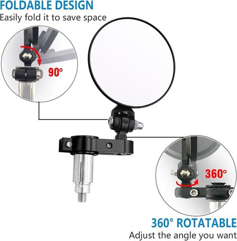 Motorcycle Mirrors - Bar End Mirrors，4.1 Inch Motorcycle Mirrors，Bisherder Universal Handlebar Rear View Mirrors Compatible With Most Honda Grom, Yamaha, Kawasaki, Ducati, Suzuki And More in Saudi Arabia