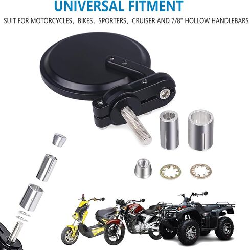 Motorcycle Mirrors - Bar End Mirrors，4.1 Inch Motorcycle Mirrors，Bisherder Universal Handlebar Rear View Mirrors Compatible With Most Honda Grom, Yamaha, Kawasaki, Ducati, Suzuki And More in Saudi Arabia