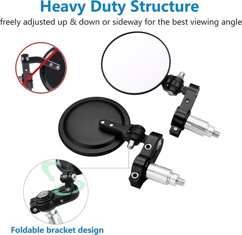 Motorcycle Mirrors - Bar End Mirrors，4.1 Inch Motorcycle Mirrors，Bisherder Universal Handlebar Rear View Mirrors Compatible With Most Honda Grom, Yamaha, Kawasaki, Ducati, Suzuki And More in Saudi Arabia