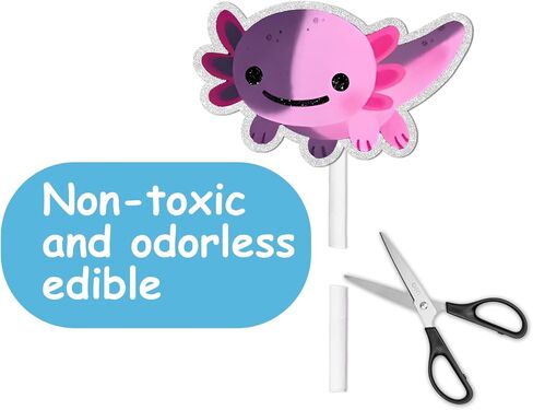 18pcs Glitter Dessert Cupcake Topper Cartoon Animal Cute Axolotl Theme Baby Shower Girls Boys Happy Birthday Party Decor Supplies Decorations in Saudi Arabia