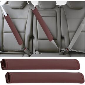 zipelo Auto Seat Belt Cover, 2 Pack Extra Long Seatbelt Strap Cushion for Adults Kids, Super Soft Leather Neck Shoulder Pad Protector for Comfortable Driving, Car Interior Accessories (Red)