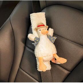 Cute Fuzzy Cover, Seat Belt Cover, Winter Fluffy Car Accessories for Women, for More Comfortable Driving Compatible with All Cars and Backpack (Corgi)