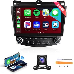 Podofo 2G+64G for Honda Accord 2003 2004 2005 2006 2007 Wireless Apple Carplay Android Car Stereo with Android Auto,10'' Bluetooth Touchscreen Car Radio with WiFi HiFi FM/RDS SWC Backup Camera