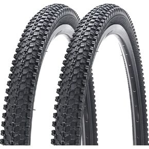 2 Pack 24"/26"x1.95" 26"x2.1" 20"x2.125" 27.5"x2.125" Inch Bike Tire Folding Bead Replacement Tire Double Packing for Mountain Bicycle Tire with or Without Tubes and Levers