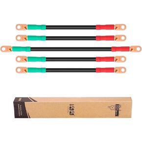 10L0L Golf Cart Battery Cables Compatible with EZGO TXT 1994-UP 36v & 48v Golf Cart Models - Heat-Resistant Pure Copper AC/DC Golf Cable Kit, 4 Gauge (5-Piece Set)