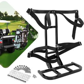 10L0L Universal Golf Cart Bag Holder Rack for Yamaha, EZGO, Club Car Rear Seat Grab Bar, Don't Occupy The Back Seat Space, No Drilling Required, Fits Safety Bar Maximum 8" Wide, Black