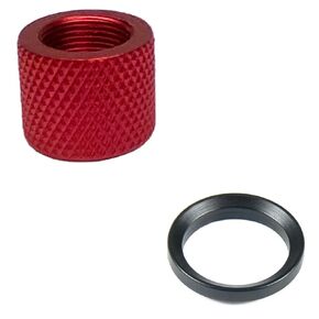 FSI 1/2" x28 Thread Protector (Aluminum) with 1/2-28 Crush Washer (Red)