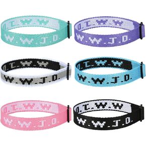 6PCS/12PCS WWJD Bracelet Pack for Women Men, Christian Gifts Wristbands, WWJD Bracelets - What Would Jesus Do Bracelet