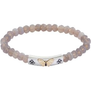 Alex and Ani Butterfly Stretch Bracelet,Two Tone,Two Tone,Bracelet, Size 6.5 inches to 8 inches