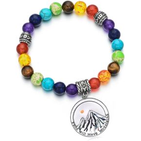 Mustard Seed Mountain Faith Beaded Bracelet Healing Beads Elastic Inspirational Christian Bracelets for Women