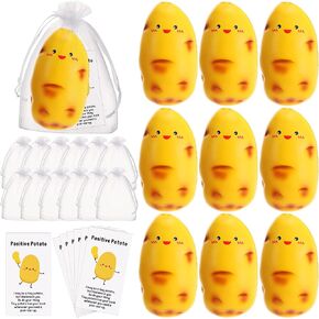 Libima 10 Pcs Inspirational Stress Balls Thank You Gift Teacher Appreciation Positive Gift Funny Relief Ball with Cards Bags Elastic Relief Dietitian Gift for Coworker Staff (Pickle)