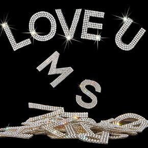 Locacrystal 34Pcs Bling Rhinestone Alphabet Letter Stickers, A-Z Letters Self-Adhesive Iron-on Crystal Rhinestones Word Stickers for Cars Arts Crafts Clothing DIY Decoration(Black/Jet)