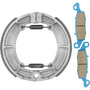 Youxmoto Front Brake Pads Rear Shoes Fit for Kawasaki Vulcan 800 Classic VN800B B1-B10 1995 1996 1997 1998 1999 2000 2001 2002 2003 2004 2005 Brake Drum Shoes