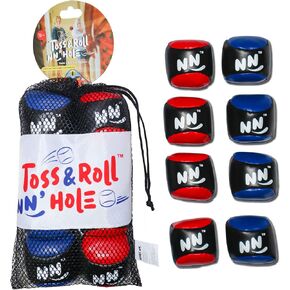 كرات TOSS & ROLL NN 'Hole فقط | الأهداف غير متضمنة | إرم آند رول على الأرض + كورنهول الماء | بركة كورنهول أو بحيرة كورنهول | كرات توس اند رول ناعمة للاستخدام الداخلي (أحمر/أزرق)