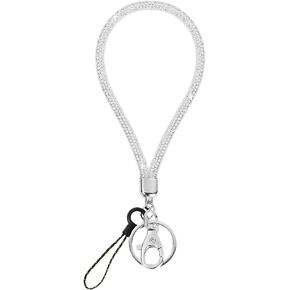 Keychain Wristlet Lanyard for Women, Bling Lanyard for Key Ring, Cute Car Keychain Holder