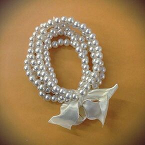 5 Pc Stretch Vintage Ivory Faux Pearl Bracelet, Wedding, Bridal Party, Bridal Jewelry, Pearl Wedding/Party Favor