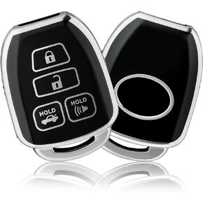 OFFCURVE Key Fob Cover for Toyota, Car Key Case for Toyota Corolla 2014 2015 2016 2017 2018 2019 Camry 2014-2017 Tacoma 2016-2018 Car Smart Key Accessories Holder Protector, Black Gold