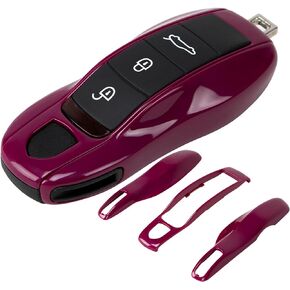 AeroBon 3-Piece Painted Key Cover Key Fob Shell Cover Compatible with Porsche Key Shell, Key Shell Replacement (MK1, Agate Grey)