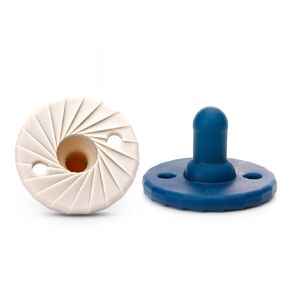 Tokyo Classic Pacifier, (0-3 Months, Navy/Cream), Natural Shape, 100% Silicone