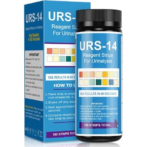 Urine Test Strips 14 Parameters 100 Count, White in Kuwait