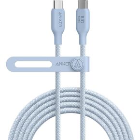 Anker USB C to USB C Cable (240W, 10ft), Bio-Braided USB C Charger Cable Fast Charge for iPhone 15/15 Pro, MacBook Pro 2020, iPad Pro 2020, iPad Air 4, Samsung Galaxy S23+/S23 Ultra,(Ice Lake Blue)