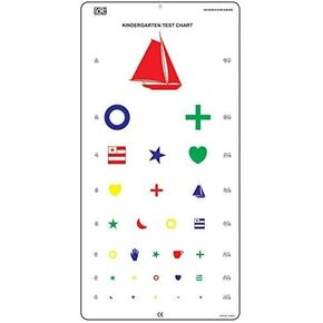 Kindergarten Distance Vision Chart with Color Symbols 6m / 20ft