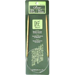 Clover Takumi Bamboo Circular Knitting Needles 24-inch-Size 7/4.5mm, 2.5 x 9.36 x 23.18 cm, Brown