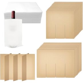 4 Sets Glass Divider Kits for Moving, Dish Packing Kitchen Moving Boxes Kit, Cardboard Dividers for Packing Shipping with Foam Pouches Fits, Box Not Included