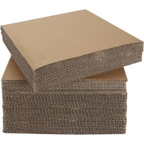 40 PCS Corrugated Cardboard Sheets, 12 x 12 Inches Flat Cardboard Sheets, Square Card Board Sheet, 1/6"Thick Cardboard Insert for Crafts, Packing, Mailing, Art Project (Kraft Brown)