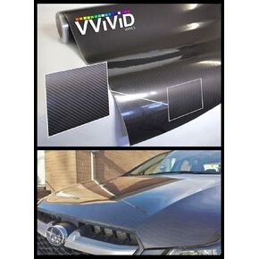 VViViD Dark Grey Carbon Gloss Tek R 1.49ft x 5ft Carbon Fiber
