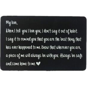 Wallet Card Love Note I Love You Gifts Long Distance Relationship Keepsake Boyfriend Birthday Card for Husband Gifts from Wife Inspirational Gift 1 Year Anniversary Card