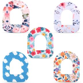 25pcs Adhesive Patches for Omnipod, Waterproof Breathable Insulin Sensor Cover Tape Sensor Stickers Pack Compatible with Omnipod Overpatch Protection (5 Styles) in Saudi Arabia