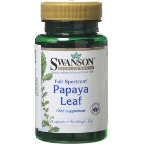 Swanson Full Spectrum Papaya Leaf - Herbal Supplement Promoting Digestive Health '&' GI Tract Support - Natural Formula Overall Wellness - (60 Capsules, 400mg Each)
