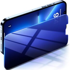 Uyiton for iPhone 13 Pro Max/ 14 Plus Privacy Screen Protector, [Unique Cool Color] [28° Privacy Protection][Harder Than Natural Sapphire] 9H+ Tempered Glass Screen Cover Anti-Blue Light Full Coverage, Blue