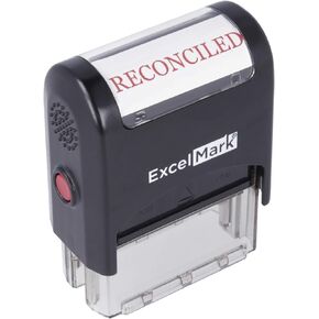 RECONCILED Self Inking Rubber Stamp - Red Ink (ExcelMark A1539)