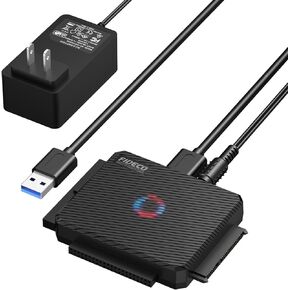 FIDECO USB 3.0 to SATA or IDE Adapter, Hard Drive Adapter for 2.5 inch or 3.5 inch SATA or IDE HDD SSD, Hard Drive Reader with 12V Power Adapter