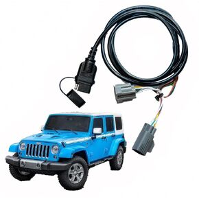 Trailer Wiring Harness Kit 17275.01 for Jeep JK Wrangler Accessories Hitch, 4-pin Way Flat Tow Hitch Wireless Lights Adapter for Towing Connector Fit 2007-2018
