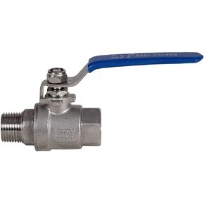 Stainless Steel Ball Valve 1/2 Inch NPT,Male to Female,2 PC Type Full Port Valve for Water,Oil and Gas (Pack of 1).