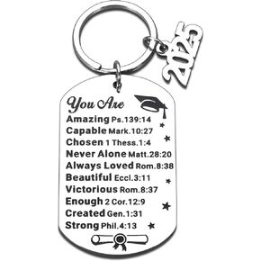 2025 Graduation Gifts for Him Her Class of 2025 Graduation Gifts High High School College Graduation Gifts Boys Girl Senior 2025 Grad Gifts for 5th 8th Grade Nurse Religious Christian Keychain Gift