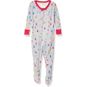 Munki Munki Baby Girls' Zip Front Onesie Footie Sleeper