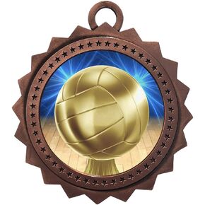 Express Medals Various 10 Pack Styles of Volleyball Award Medals with Neck Ribbons Trophy Award Prize Gift