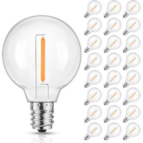 مصابيح إضاءة بديلة Mlambert G40 LED لأضواء السلسلة، مصابيح مقاومة للكسر بقاعدة E12 قابلة للتعتيم، 1 وات تساوي 5 وات، أبيض محايد 4000 ك، 25 حزمة، وليست شمسية in Kuwait