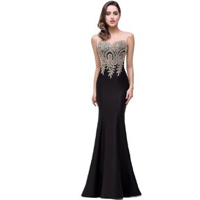 Babyonline® Women's Lace Applique Long Formal Mermaid Evening Prom Dresses