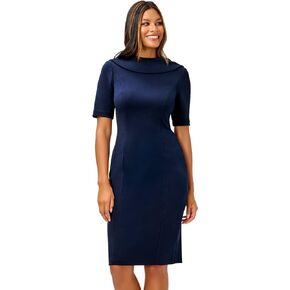 Adrianna Papell Women's Roll Neck Sheath with V Back